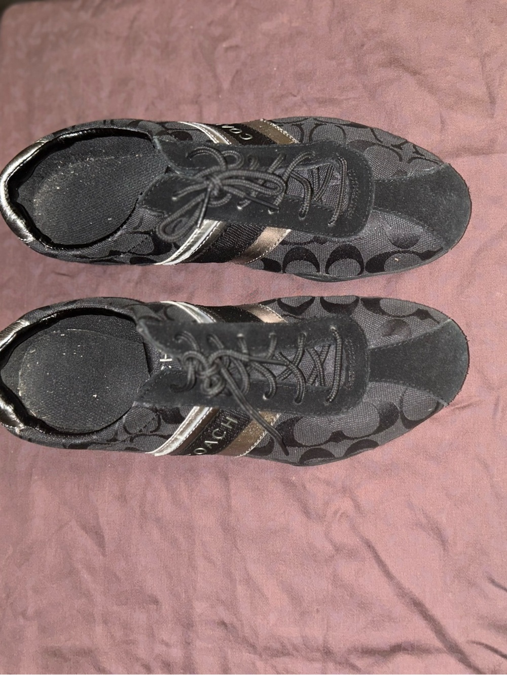 Coach Black Slip-On Athletic Sneakers with Yellow Soles